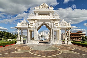 Hindu temple entrance near Chicago, Illinois