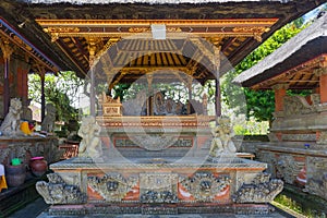 The Hindu Temple of Pura Puseh Desa Batuan. Unique Balinese style. Batuan Village, Kabupaten Janyar, Bali, Indonesia