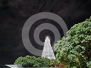 Hindu temple trees night photo shot nightsky tower india tamilnadu Tuticorin