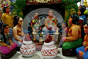 A Hindu Wedding, A display of dolls, Golu festival navaratri. photo