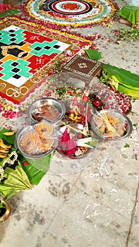 Hindu wedding yagna ceremony preparation