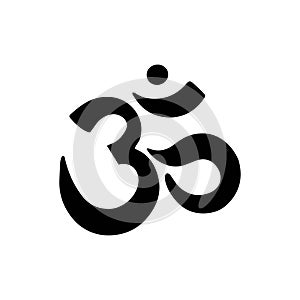 Hinduism om symbol icon.Aum, om, ohm monochrome symbol.