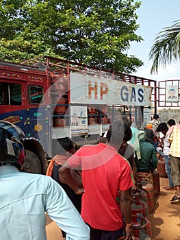 HINDUSTAN PETROLEUM GAS  GOWDEN CUSTOMER IN INDIA  MADE A LINE photo