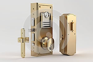 hinged door lock with deadbolt and key, for extra security