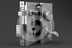 hinged door lock with deadbolt and key, for extra security