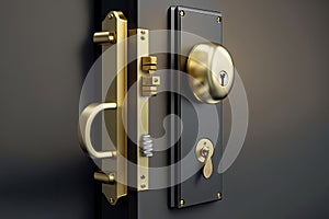 hinged door lock with deadbolt and key, for extra security