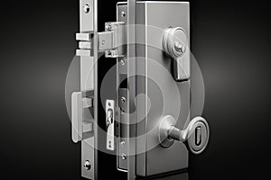 hinged door lock with keyed deadbolt for extra security