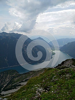 Hinking on the Seebergspitze, a mountain in tyrol