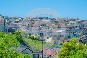 Hino City skyline and the blue sky photo
