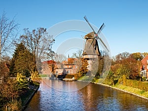 Hinte, traditional Dutch Windmill photo