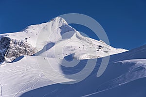 Hintertux Glacier at sunet