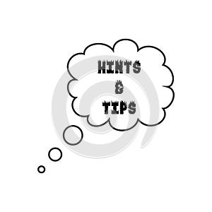 Hints and tips. Guidance, creative.Hot Tip.Hints and tips words on white space, guidance and help concept