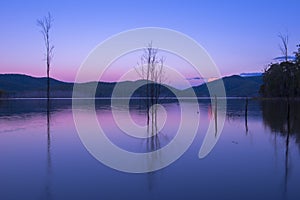 Hinze dam at dusk