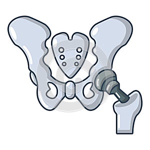 Hip bone icon, cartoon style.