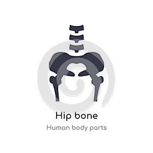 hip bone outline icon. isolated line vector illustration from human body parts collection. editable thin stroke hip bone icon on