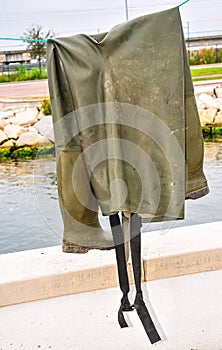 Hip boots drying out