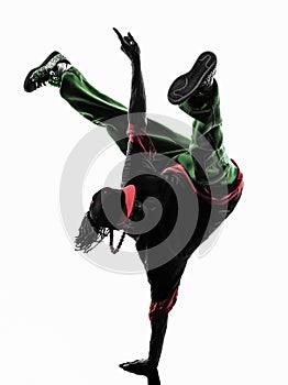 Hip hop acrobatic break dancer breakdancing young man handstand