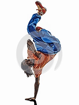 Hip hop acrobatic break dancer breakdancing young man handstand