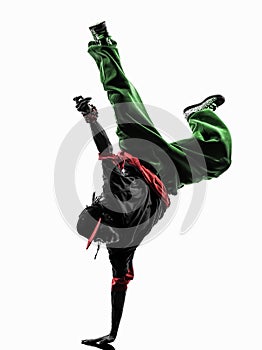 Hip hop acrobatic break dancer breakdancing young man handstand