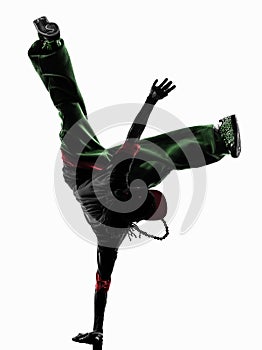 Hip hop acrobatic break dancer breakdancing young man handstand