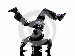 Hip hop acrobatic break dancer breakdancing young man handstand