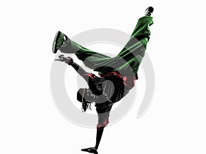 Hip hop acrobatic break dancer breakdancing young man handstand