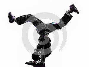 Hip hop acrobatic break dancer breakdancing young man handstand