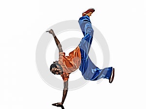 Hip hop acrobatic break dancer breakdancing young man handstand