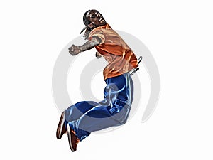 Hip hop acrobatic break dancer breakdancing young man jumping si