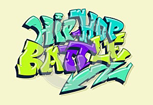 Hip-hop battle illustration in graffiti style web