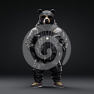 Hip Hop Bear: A Street-inspired 8k Resolution Caninecore Masterpiece