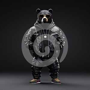Hip Hop Bear: A Street-inspired 8k Resolution Caninecore Masterpiece photo