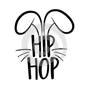 Hip Hop - Cute bunny design, funny hand drawn doodle