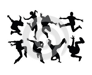 Hip Hop and Dance People Silhouettes