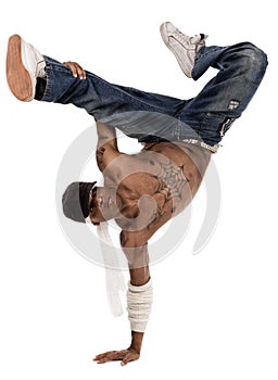 Hip-hop dancer during his practice session photo