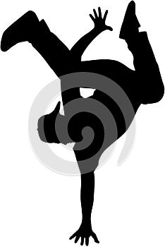 Hip hop dancer silhouette