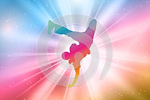 A Hip-hop Dancer On The Stage, Handstand