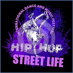 Hip hop dancer on white background