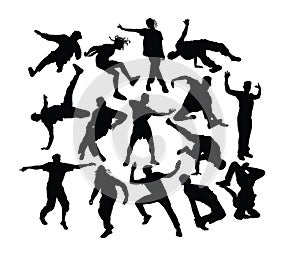 Hip Hop Dancers Silhouettes