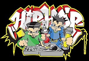 Hip hop deejay graffiti writer