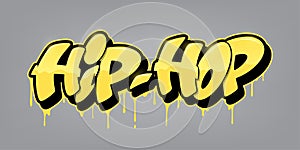 Hip hop font in graffiti style. Vector illustration.