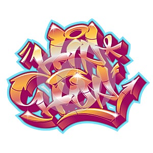 Hip-Hop in graffiti funky style.