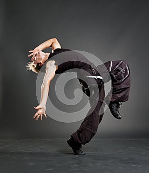 Hip-hop guy showing cool motion