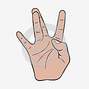 Hip-Hop hand gesture. West Coast rap sign. Vector.