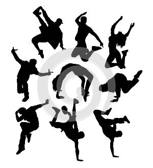Hip Hop Hobbies Activity and Action Silhouettes