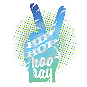 Hip Hop Hooray on Peace Hand Sign photo