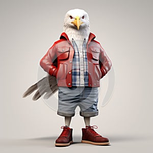 Hip-hop Inspired Eagle In Vray: A Crisp And Clean Look