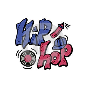 Hip hop lettering with graphic elements of the style