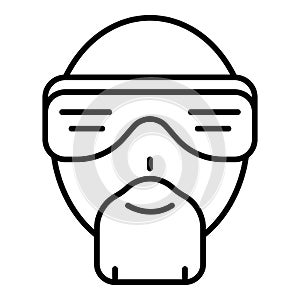 Hip hop man face icon, outline style