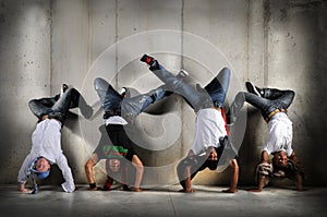 Hip Hop Men on Handstand photo